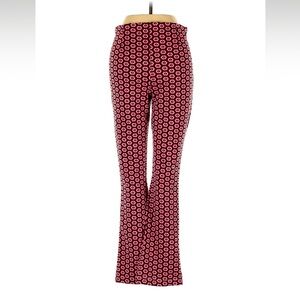 Zara pink, brown and black geometric stretchy flare pant
